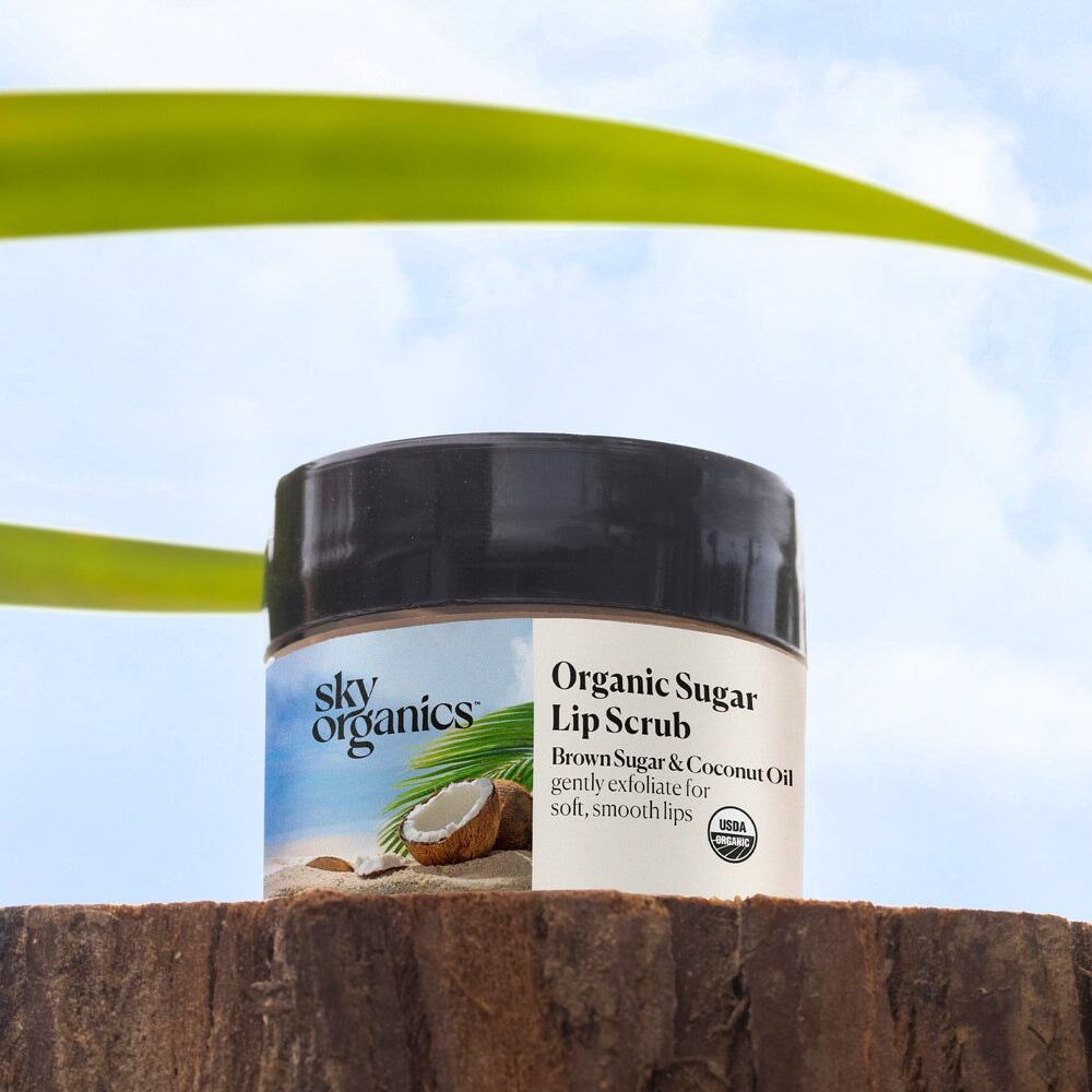 Lot of 2 Sky Organics Organic Sugar Lip Scrub Brown Sugar Coconut Oil 0.25 oz